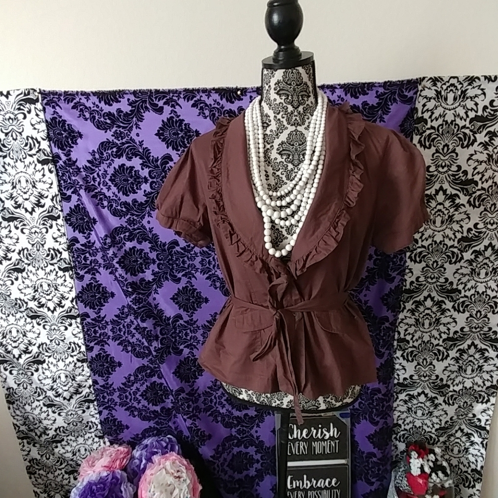 Brown belted top XL